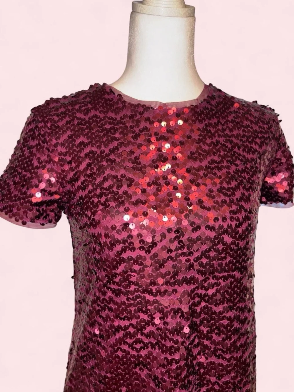 Gap Kids Size L Burgundy Sequin Dress